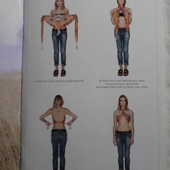 NWT Johnny Was Biya JWLA Misty Fall Silk Scarf Wrap Shawl Tassels 44 x 44 - Picture 7 of 13